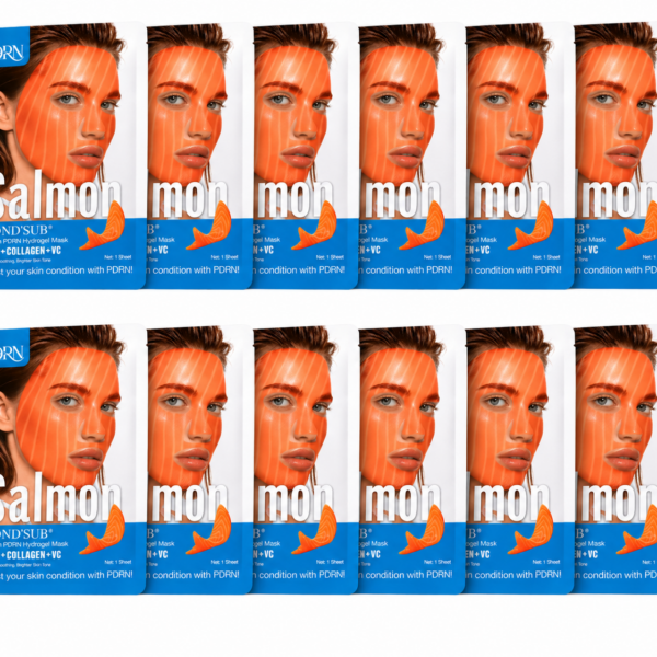 MÔND’SUB Máscara Facial de Hidrogel com PDRN de Salmão – Hidratação e Cuidado Facial - Pack com 12 unidades